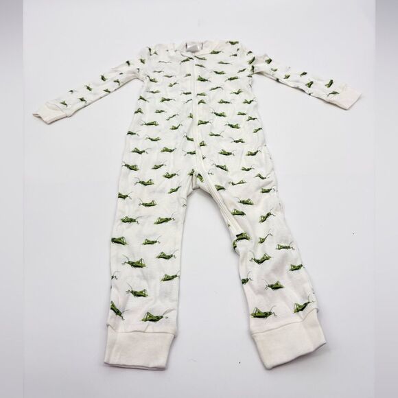 NWT | milkbarn | Kids White and Green grasshopper pajamas | 12-18 months - Picture 3 of 7